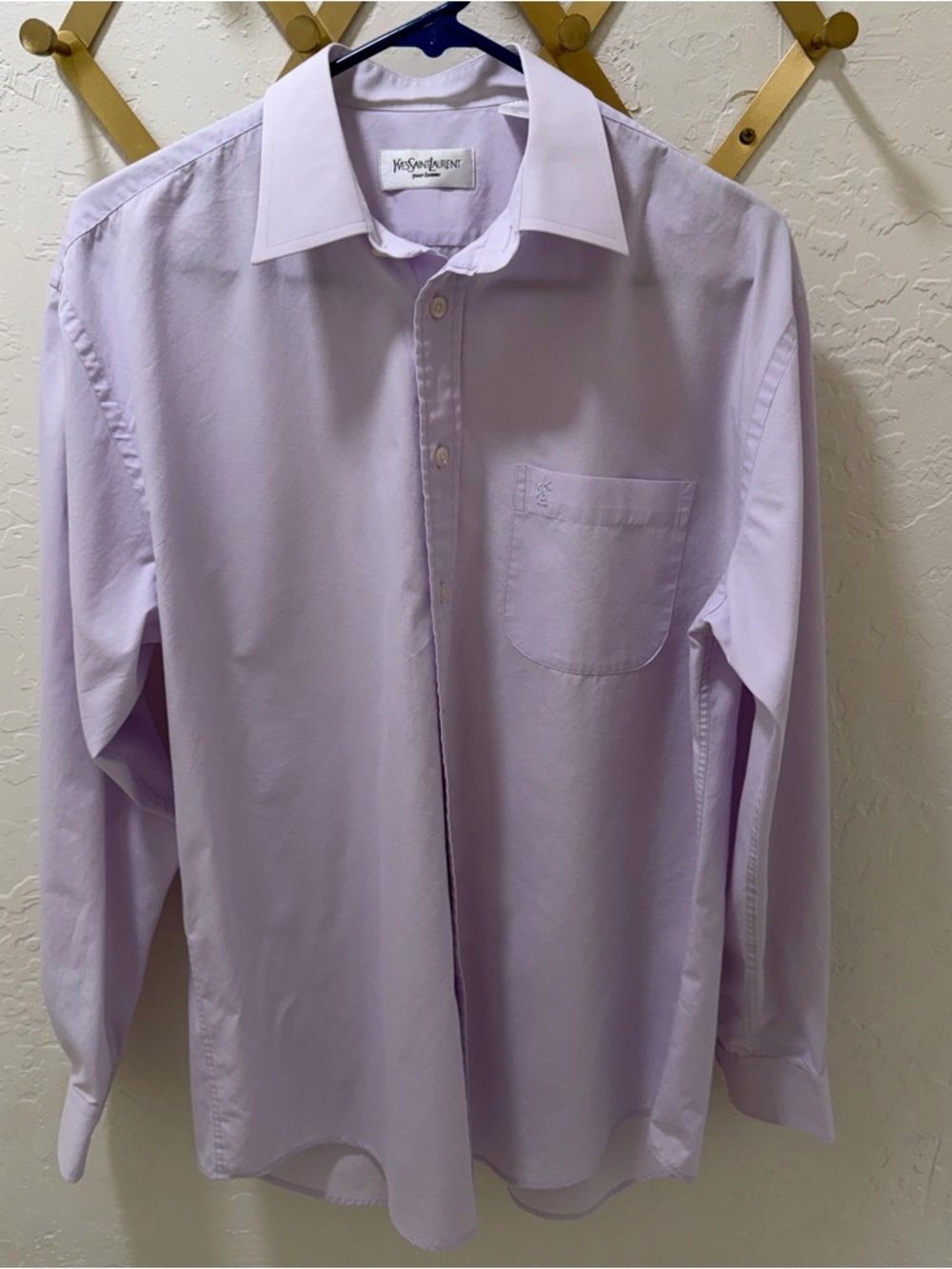 Yves Saint Laurent Vintage Light Lavender Dress Shirt with Chest Pocket